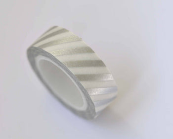 1 Roll Silver Stripe Washi Tape Semi Transparent A12328