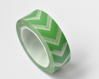 Green Washi Tape Chevron Translucent Tape 15mm x 10M Roll A12062