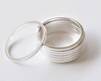 10 pcs Silver Plated Thick Seamless Circle Rings 26mm 14gauge A8824