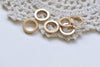 10 pcs 18K Champagne Gold Thick Seamless Circle Rings 14mm A8833