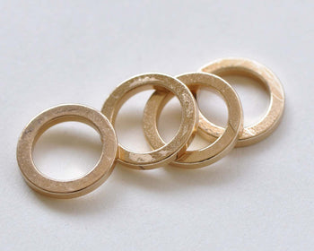 10 pcs 18K Champagne Gold Thick Seamless Circle Rings 14mm A8833