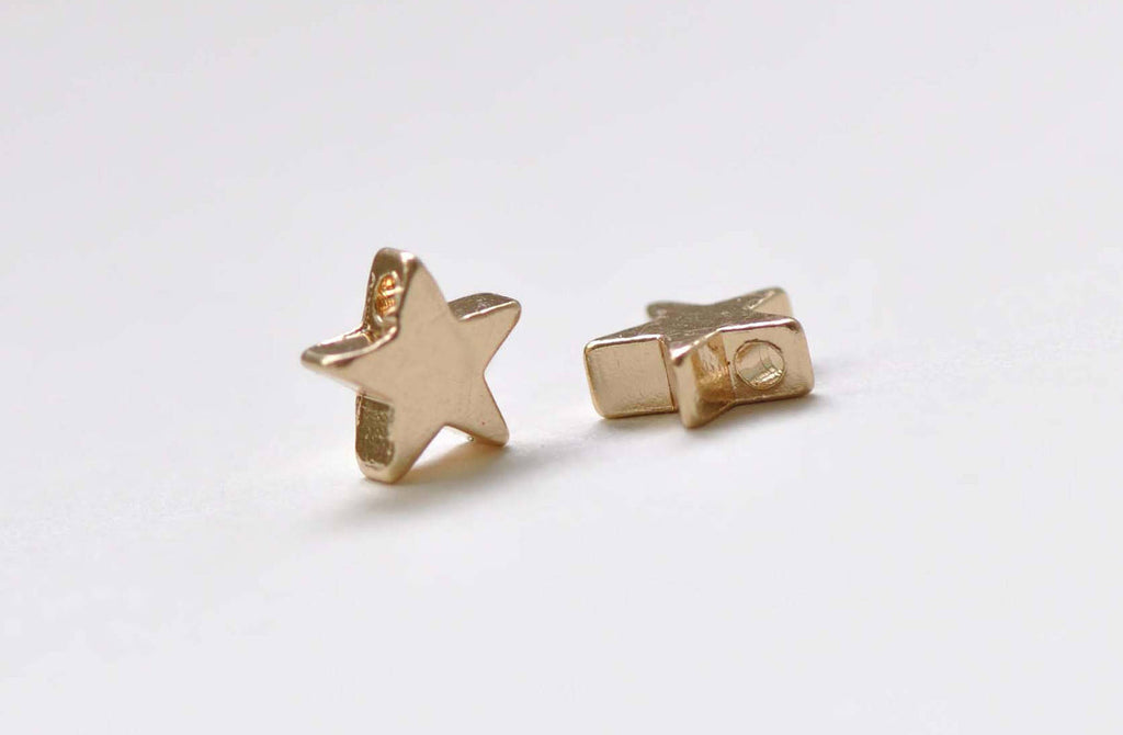 10 pcs Tiny Star Spacer Beads Anti Tarnis Gold 8mm A8842