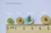 10 pcs Tea Color Round Transparent Mushroom Domed Eyes Buttons