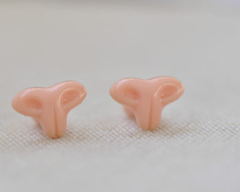 5 pcs 9x13mm (0.35"x 0.51") Cat Nose Flesh Toy Animal Nose No.10380