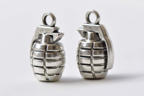 10 pcs Antique Silver Grenade Charms Pendants 23mm  A8792