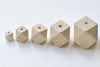 Faceted Geometric Wood Beads Wooden Findings  Set of 20