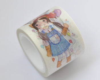 Lovely Girl Washi Tape 30mm x 5M Roll (1.2 inch x5.5 yards) A12236