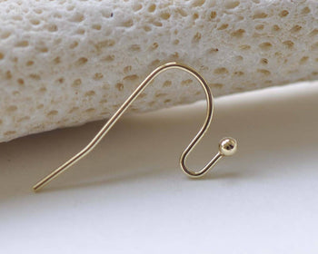 50 pcs of Light Gold Tone Iron Ball End Fish Hook Earwire 10mm A8891