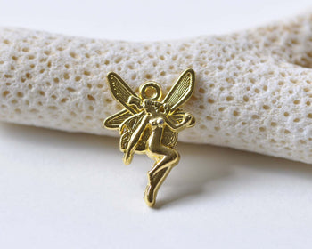 20 pcs Gold Tone Small Fairy Charms Size 15x21mm A8799