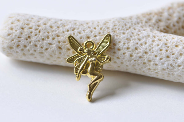 20 pcs Gold Tone Small Fairy Charms Size 15x21mm A8799