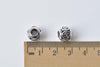 10 pcs Chinese Coin Beads Antique Silver Large Hole Spacer Beads A136