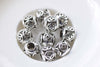 10 pcs Chinese Coin Beads Antique Silver Large Hole Spacer Beads A136