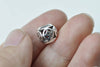 10 pcs Chinese Coin Beads Antique Silver Large Hole Spacer Beads A136