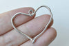 20 pcs Antique Silver Irregular Heart Connectors Charms 30x36mm A8802