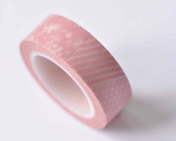 Fancy Pink Flower Washi Tape 15mm Wide x 10m Roll A12534