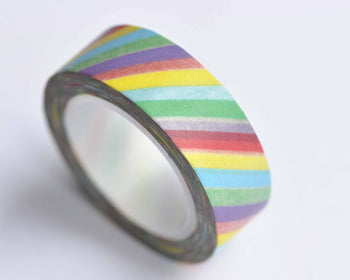 Colorful Stripes Washi Tape 15mm Wide x 10m Roll A12560