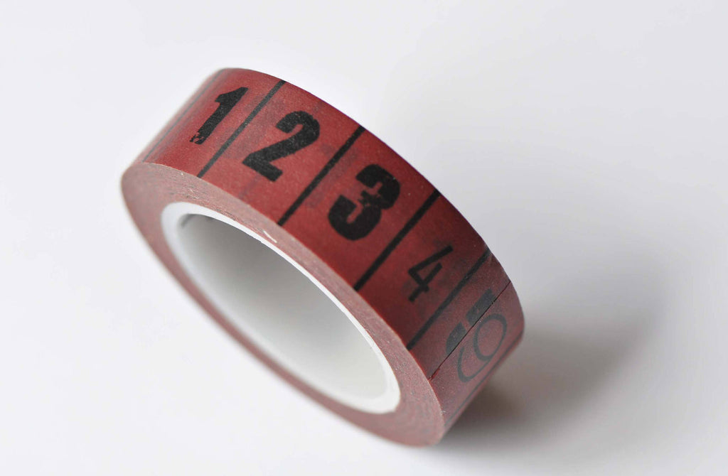 Red Teacher Measuring Tape Ruler Washi Tape 15mm x 10M Roll A12592