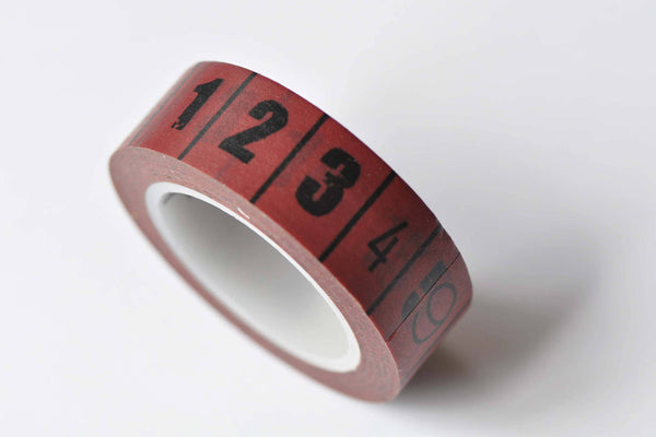 Red Teacher Measuring Tape Ruler Washi Tape 15mm x 10M Roll A12592