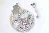 30 sets of Antique Silver Key And Lock Toggle Clasps A8815