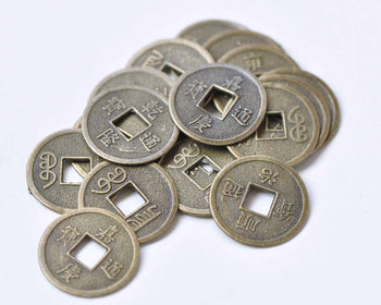 50 pcs Antiqued Bronze Chinese Qing Dynasty Coin Charms 19mm A8937