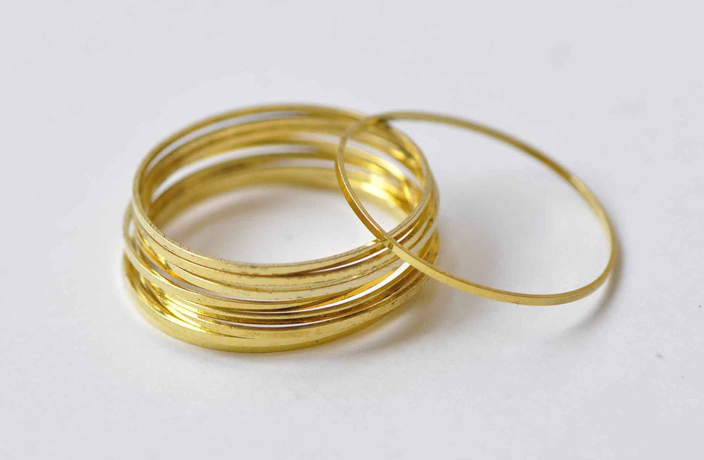 20 pcs Gold Tone Brass Seamless Rings Circles 25mm 25 gauge A8939