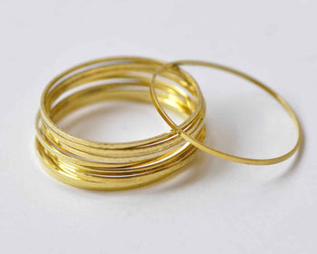 20 pcs Gold Tone Brass Seamless Rings Circles 25mm 25 gauge A8939