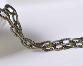 16 ft (5m) Antique Bronze Chunky Embossed Textured Cable Chain A8949