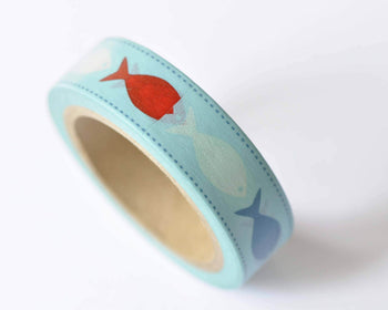 Simple Fish Design Blue Washi Tape 15mm Wide x 10M Roll A12429