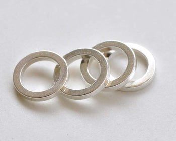 20 pcs Shiny Silver Plated Thick Seamless Circle Rings 14mm A8834