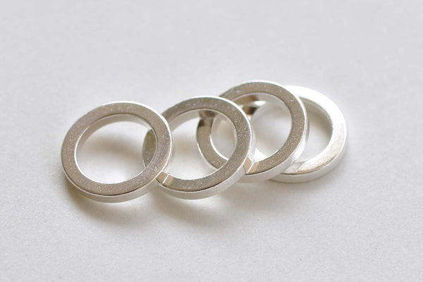 20 pcs Shiny Silver Plated Thick Seamless Circle Rings 14mm A8834