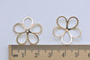 10 pcs Large Filigree 5 Petal Leaf Bead Caps  21mm Shiny Silver/Gold