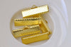 50 pcs Gold Tone Ribbon Ends Clamps Fasteners Clasps 22mm A8847