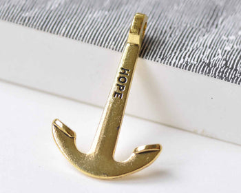 10 pcs Antique Gold Anchor Nautical Charms Pendants 26x40mm A8950