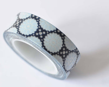 Fancy Flower Adhesive Washi Tape 15mm Wide x 10M Roll A12445