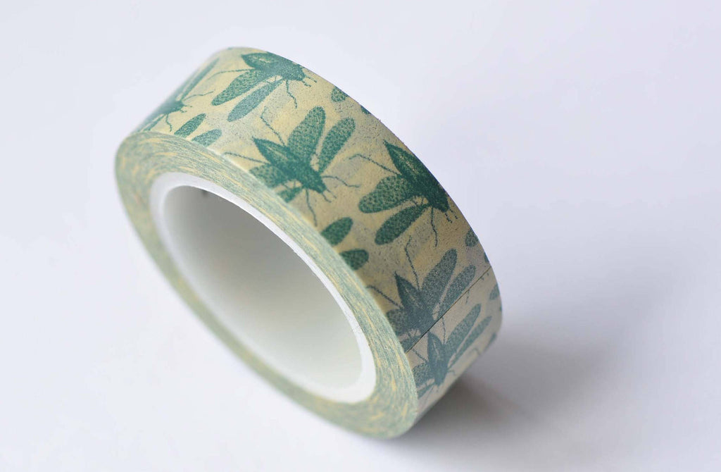 Moth Bugs Insects Masking Washi Tape 15mm Wide x 10M Roll A12679