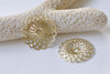 20 pcs Raw Brass Round Sunflower Floral Stampings 22mm A8862