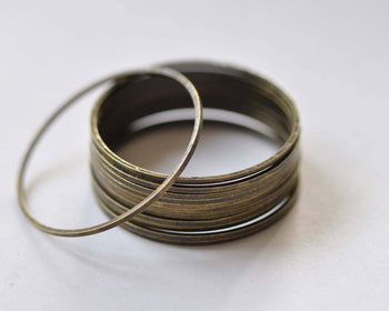 Large Brass Seamless Rings Antique Bronze Finish 25mm  Set of 20 A8863