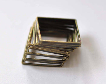 50 pcs Square Rings Antique Bronze Seamless Frame 14mm/16mm/20mm