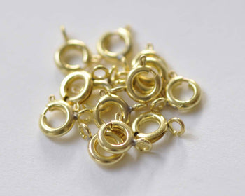 Raw Brass Spring Ring Clasps 6mm Set 50 A8867