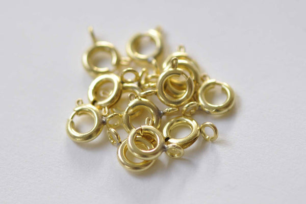 Raw Brass Spring Ring Clasps 6mm Set 50 A8867