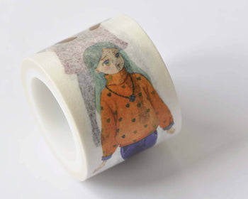Kawaii Teenage Girls Washi Tape 30mm Wide x 5M Roll (1.2 Inch x 5.5 Yards) A12471