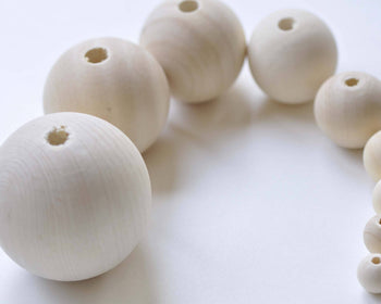 Round Unfinished Wood Beads 4mm to 50mm