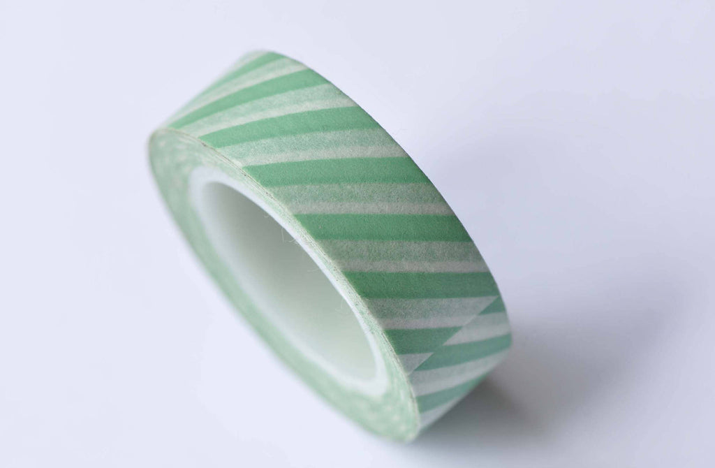 Green Stripes Masking Washi Tape 15mm x 10M A12720