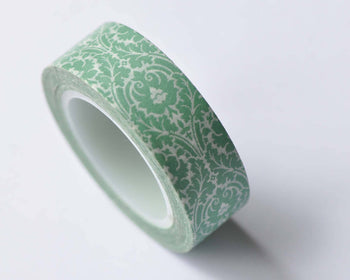 Fancy Green Vine Pattern Washi Tape 15mm x 10M Roll A12732