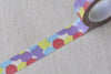 Large Colorful Polka Dots Washi Tape 15mm Wide x 10M Roll A12738