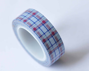 Blue Grid Pattern Washi Tape Journal Supplies 15mm x 10M Roll A12745