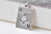 10 pcs Antique Silver Ace of Spade Poker Card Charms 12x21mm A9005