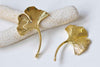 10 pcs Shiny Gold Gingko Gingkgo Leaf Connector Pendants A9013