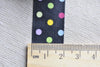 Colorful Polka Dots On Black Washi Tape 20mm x 5M Roll A12555