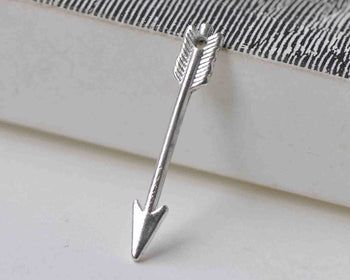 50 pcs of Shiny Silver Arrow Charms 6x30mm A8915